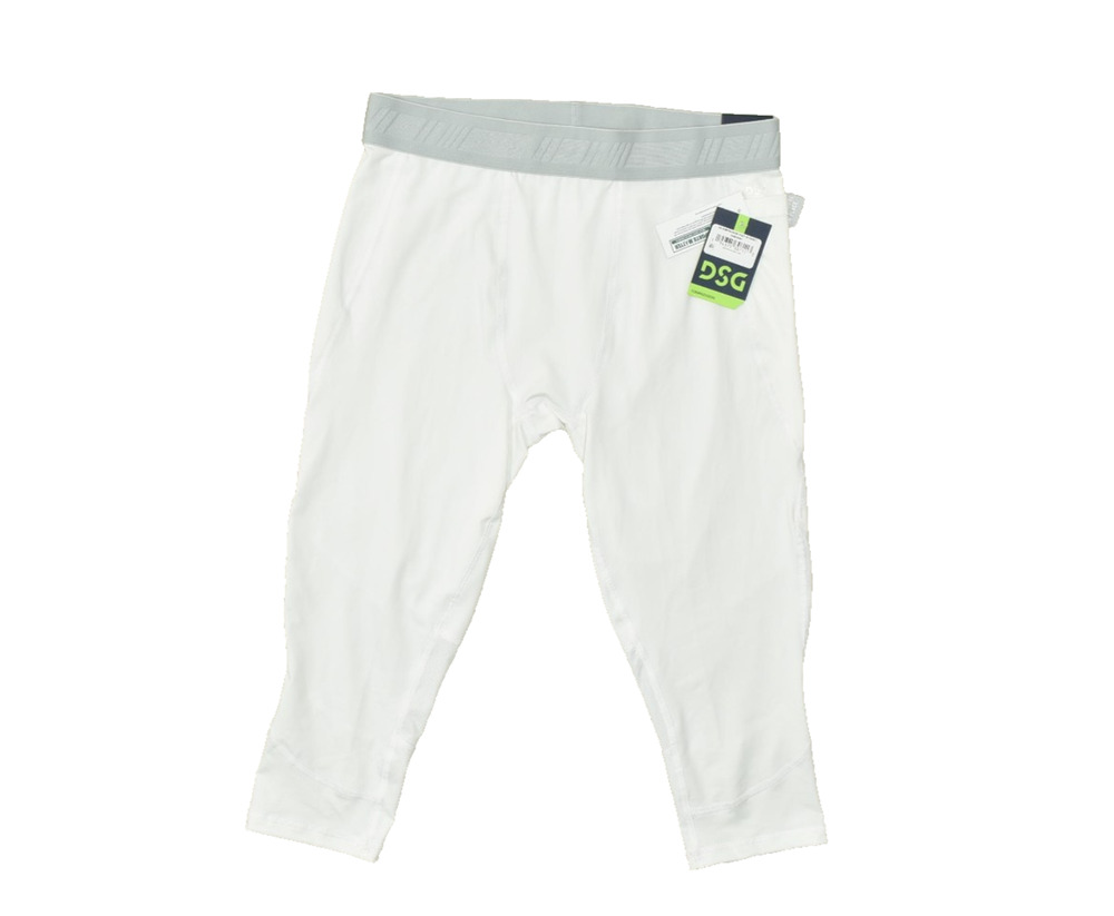 DSG Men's 3/4 Length Compression Tight Media Pocket Pure White Size L NEW